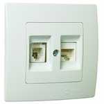 М70Роз.комп.+ телф.(RJ45+RJ11) с/у белая LILLIUM KARE 32001037